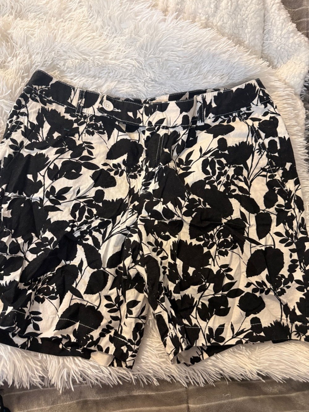 Style & Co. Black and White Floral Bermuda Shorts